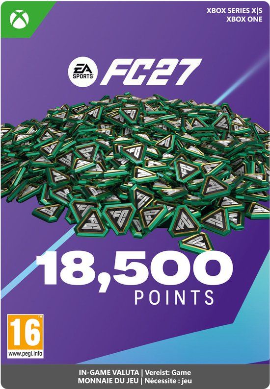 Verpakking van EA SPORTS FC 27 18.500 FC Points voor Xbox.