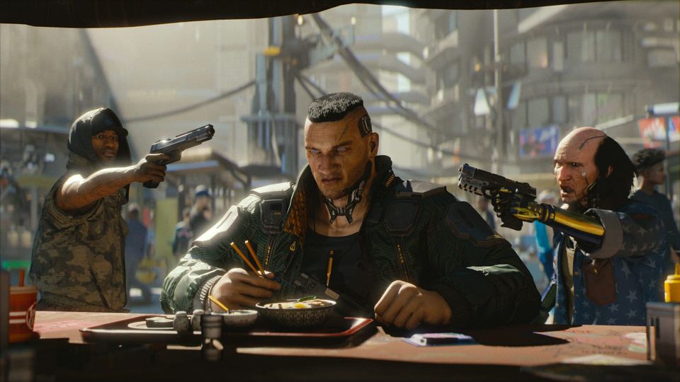 Scène uit Cyberpunk 2077.