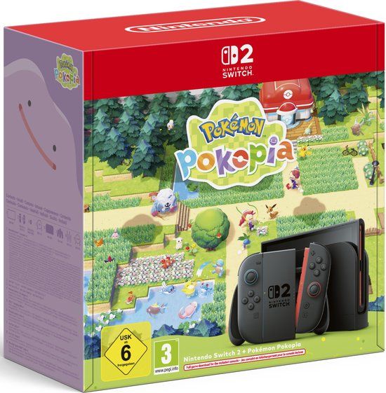 Verpakking van de Nintendo Switch 2 Pokémon Pokopia-bundel.
