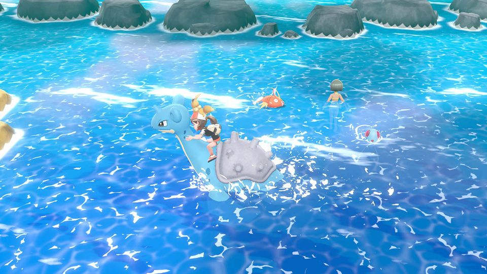 Een scène uit Pokémon: Let's Go, Eevee!