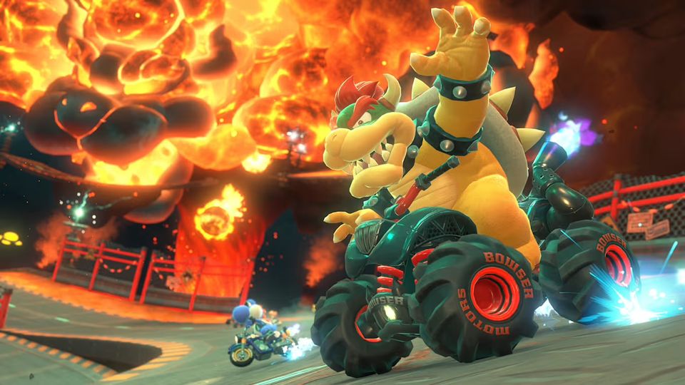 Gameplaybeeld uit Mario Kart World.