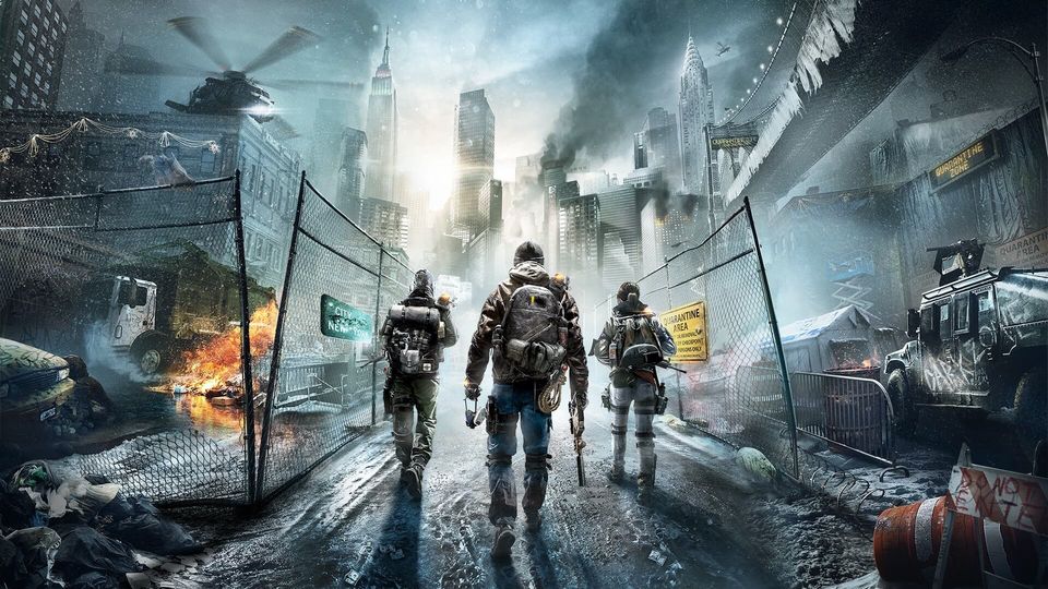 Een agent van The Division in het besneeuwde, verlaten Manhattan.