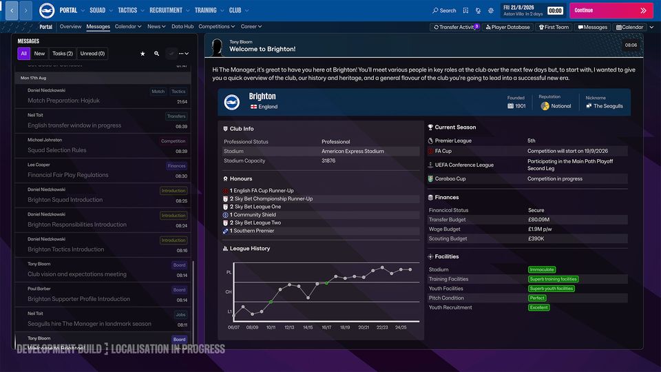 Spelscherm uit Football Manager 27