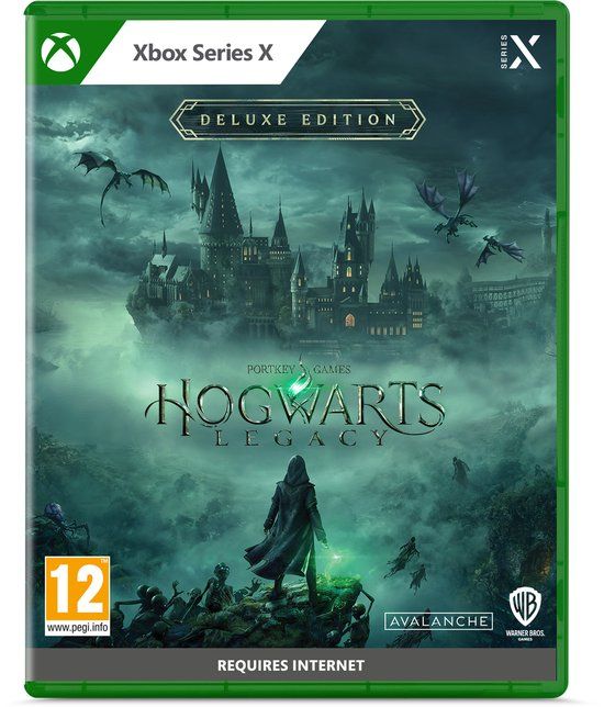 Verpakking van Hogwarts Legacy Deluxe Edition voor Xbox Series X.