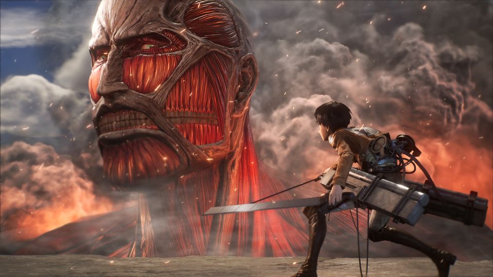 Scène uit Attack on Titan 3.