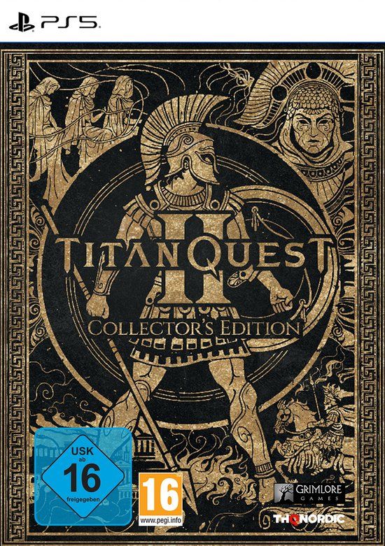 Verpakking van Titan Quest II Collector's Edition voor PlayStation 5.