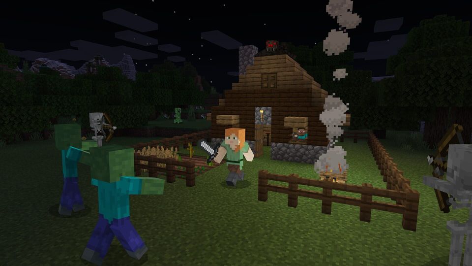 Scène uit Minecraft.