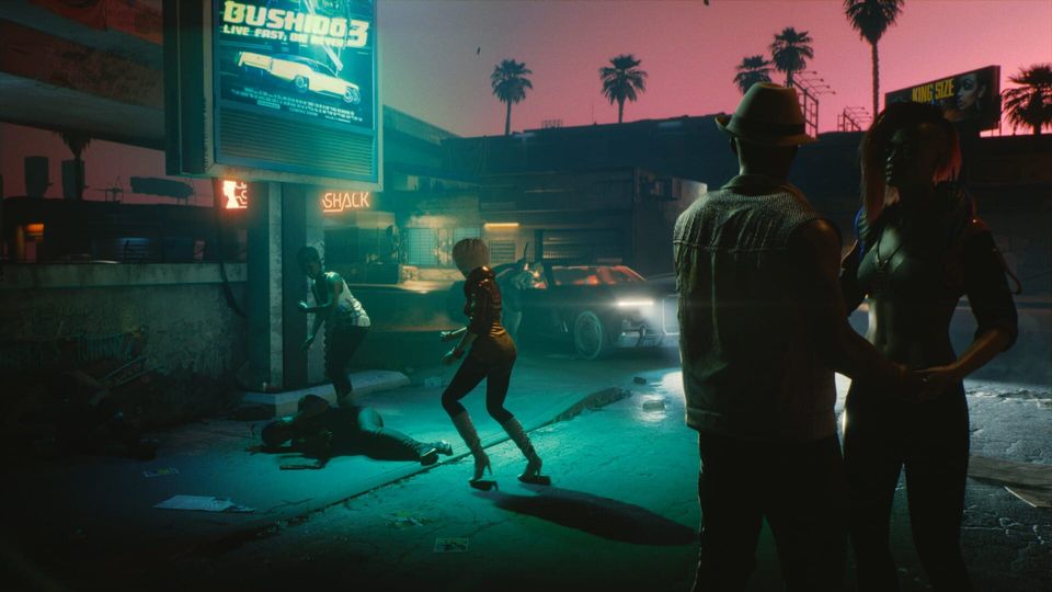 Scène uit Cyberpunk 2077.