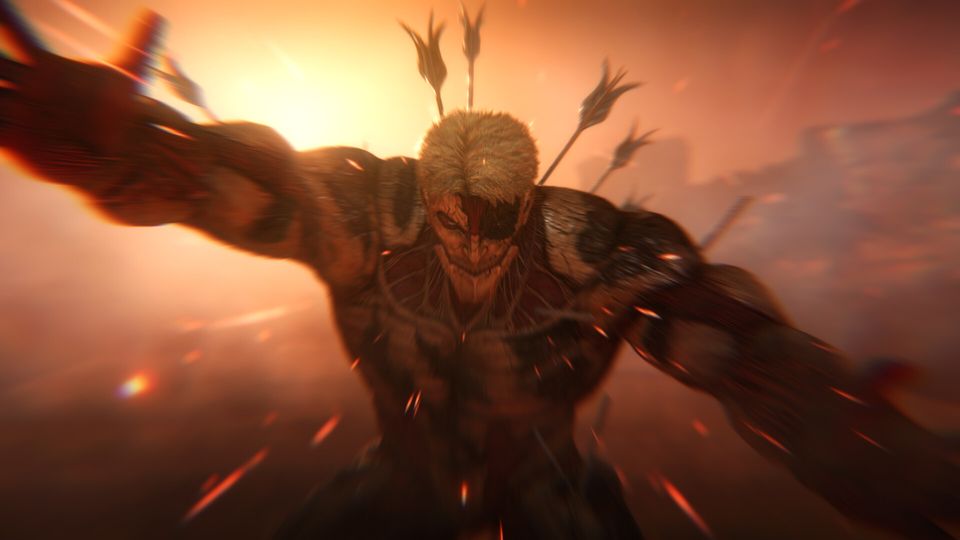 Scène uit Attack on Titan 3.
