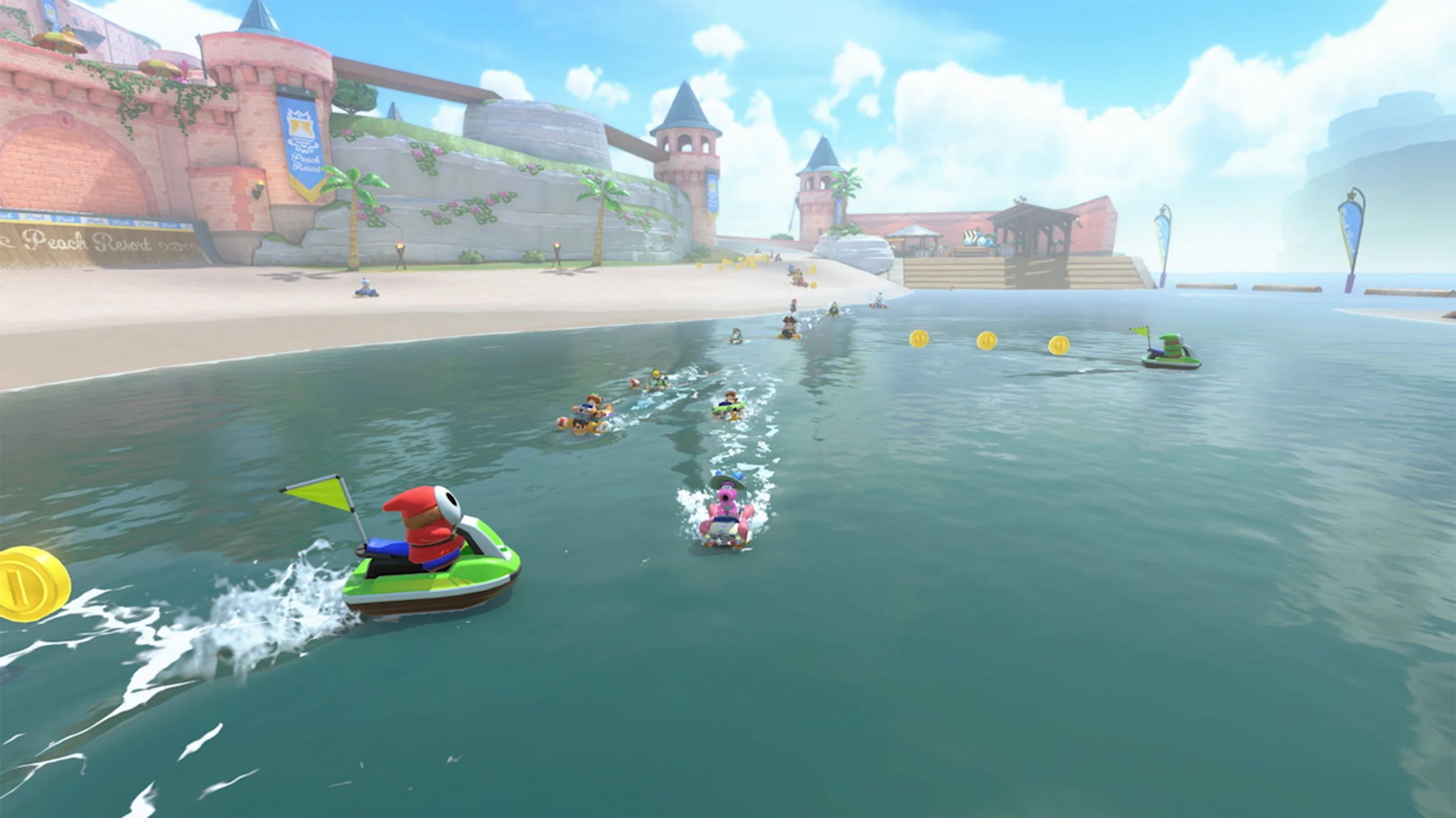 Gameplaybeeld uit Mario Kart World.