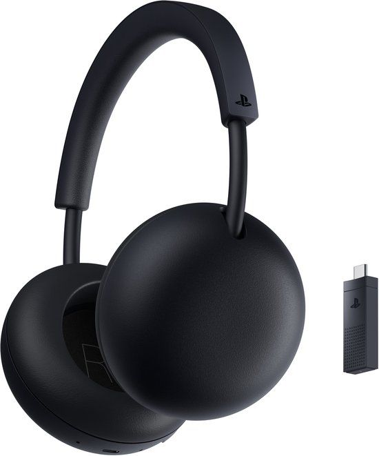 Zwarte PlayStation PULSE draadloze gaming headset.
