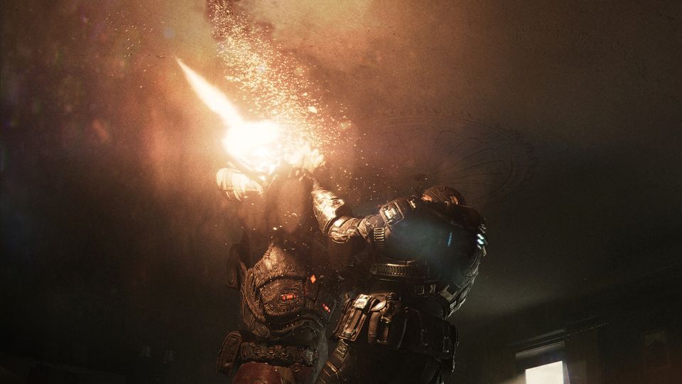 Spelscène uit de campagne van Gears of War: E-Day.