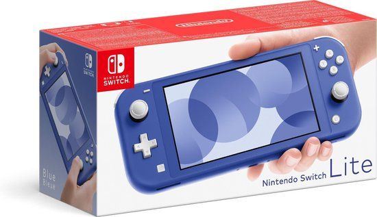 Nintendo Switch Lite in het blauw.
