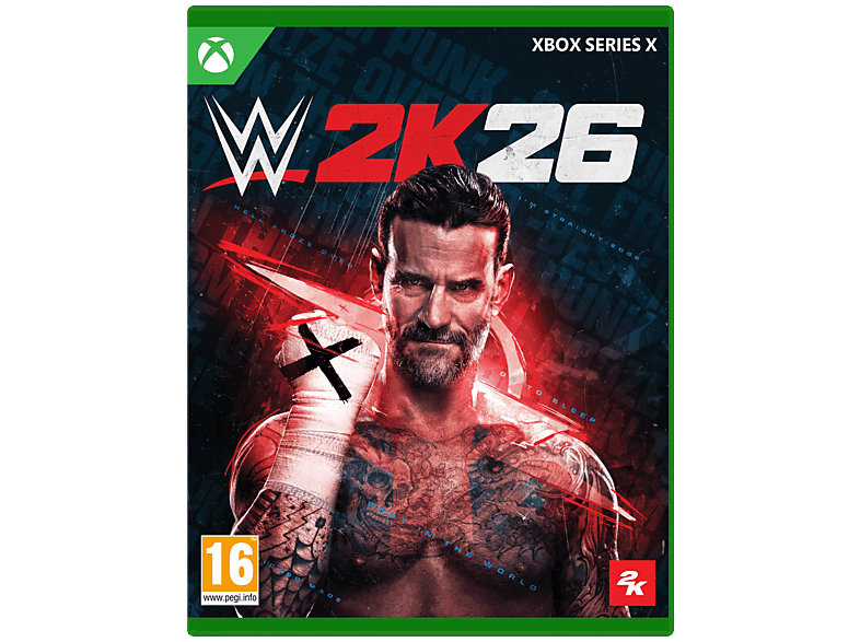 Verpakking van WWE 2K26 voor Xbox Series X.
