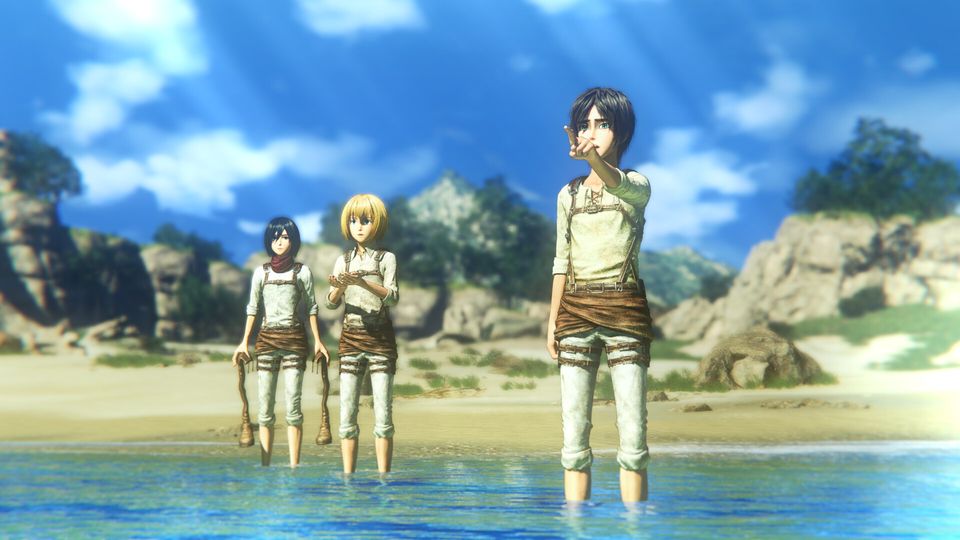Scène uit Attack on Titan 3.