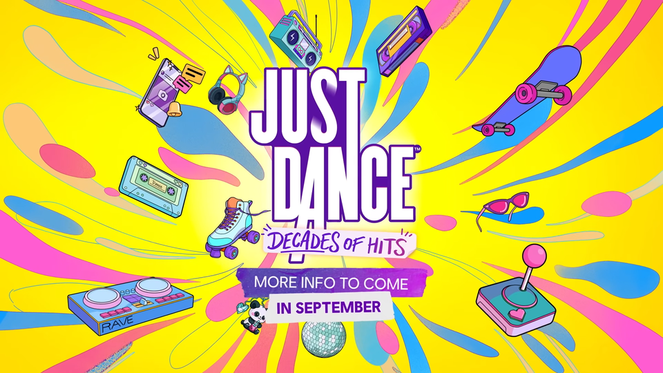 Key art van Just Dance: Decades of Hits met dansers.