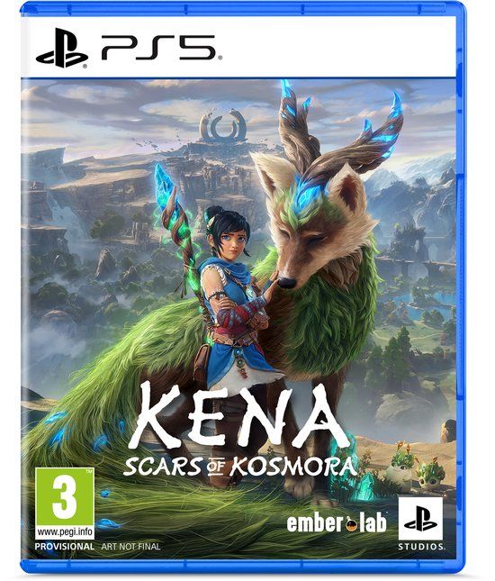Verpakking van Kena: Scars of Kosmora voor PlayStation 5.