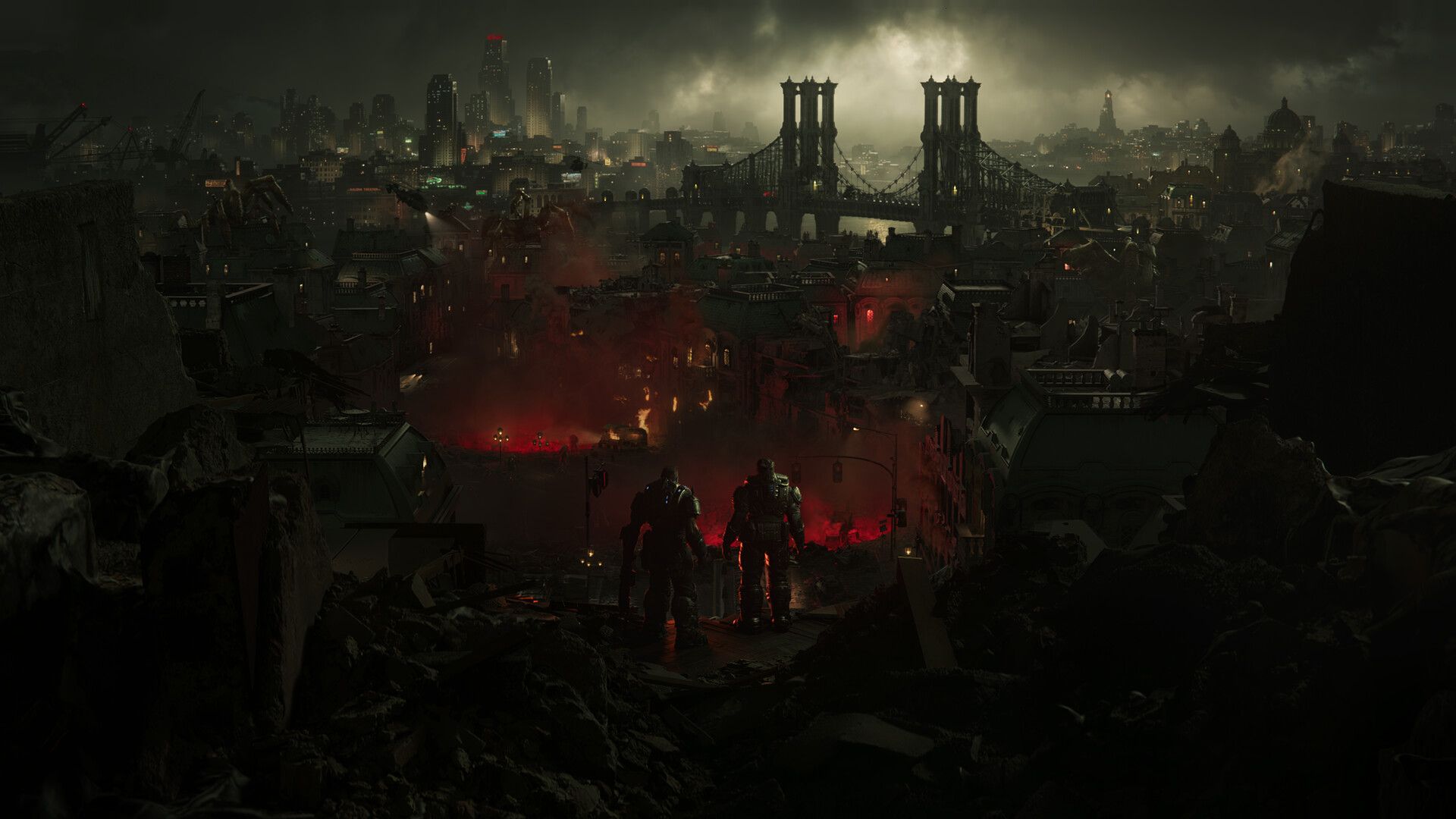 Gevecht tegen de Locust Horde in Gears of War: E-Day.