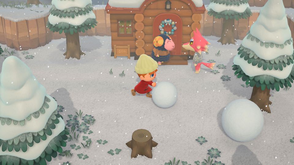 Eilandbewoners en dorpsgenoten op een eiland in Animal Crossing: New Horizons.