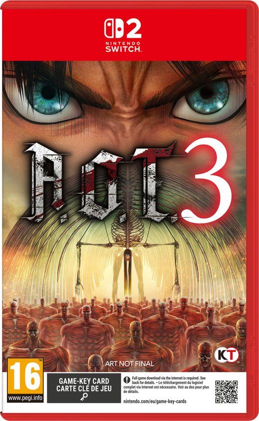 Verpakking van Attack on Titan 3 Steelbook Launch Edition voor Nintendo Switch 2.