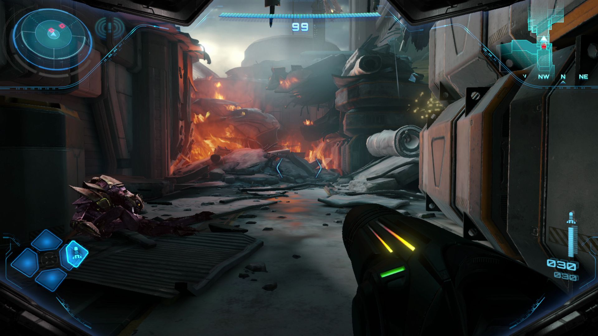 Gameplaybeeld uit Metroid Prime 4: Beyond.