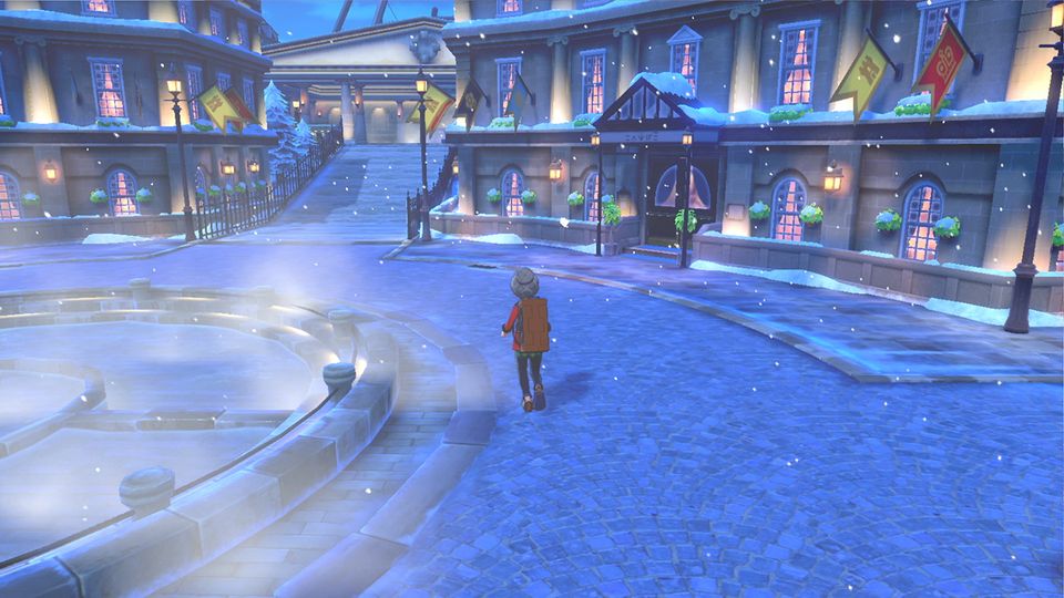 Een stadion in de Galar-regio uit Pokémon Sword en Shield.