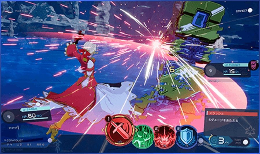 Scène uit Fate/EXTRA Record met personages in gesprek