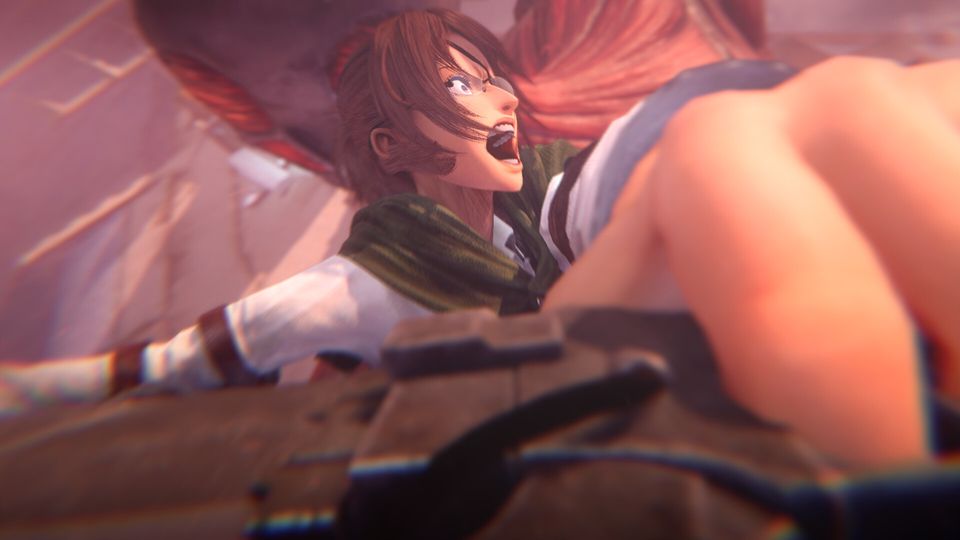 Scène uit Attack on Titan 3.