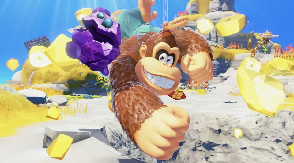 Gameplaybeeld uit Donkey Kong Bananza.