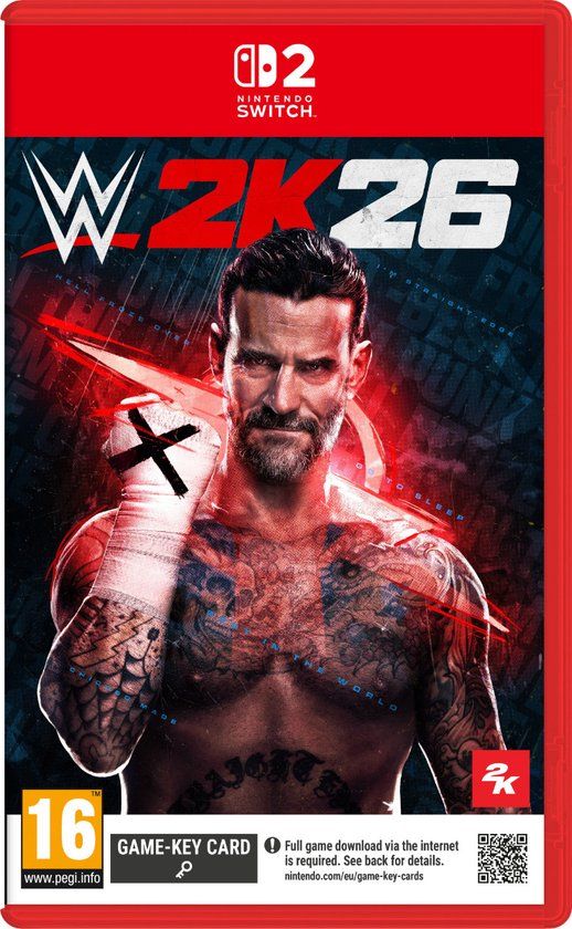 Verpakking van WWE 2K26 voor Nintendo Switch 2.
