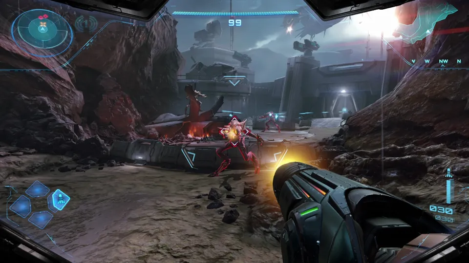 Gameplaybeeld uit Metroid Prime 4: Beyond.