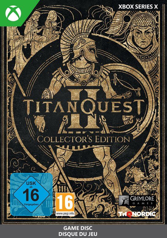 Verpakking van Titan Quest II Collector's Edition voor Xbox Series X.