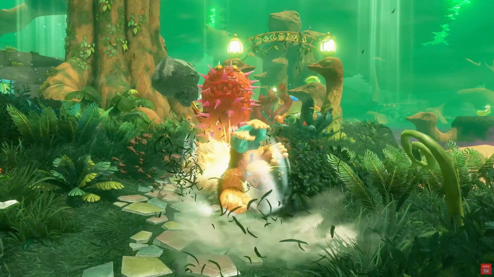 Gameplaybeeld uit Donkey Kong Bananza.