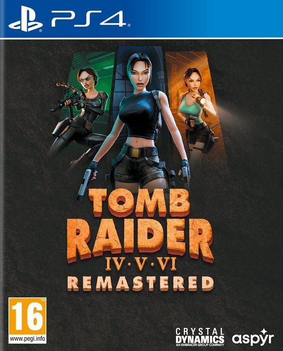 Hoes van Tomb Raider IV-VI Remastered Starring Lara Croft voor PlayStation 4.