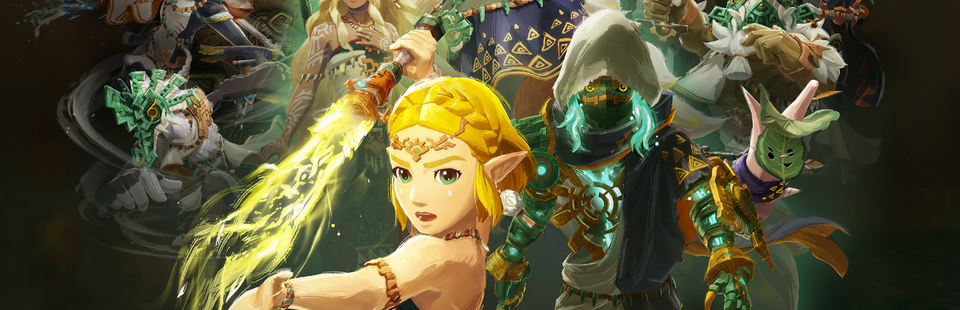 Key art van Hyrule Warriors: Age of Imprisonment met Zelda en andere strijders.