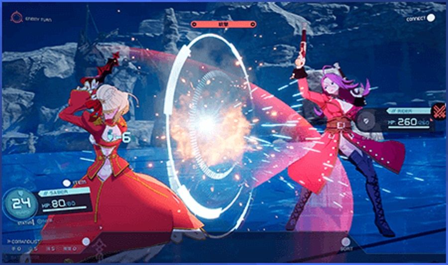 Gevechtsscherm uit Fate/EXTRA Record