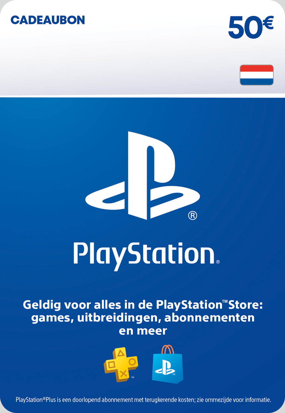 PlayStation Store-tegoedkaart van 50 euro.