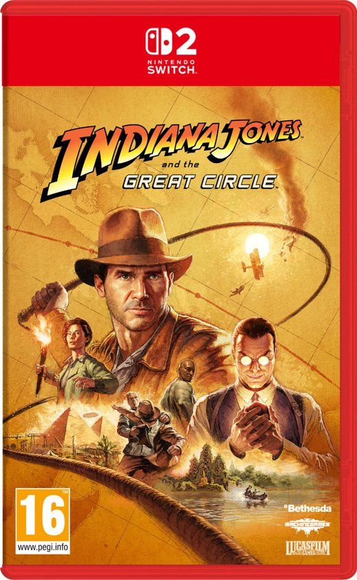 Verpakking van Indiana Jones and the Great Circle voor Nintendo Switch 2.