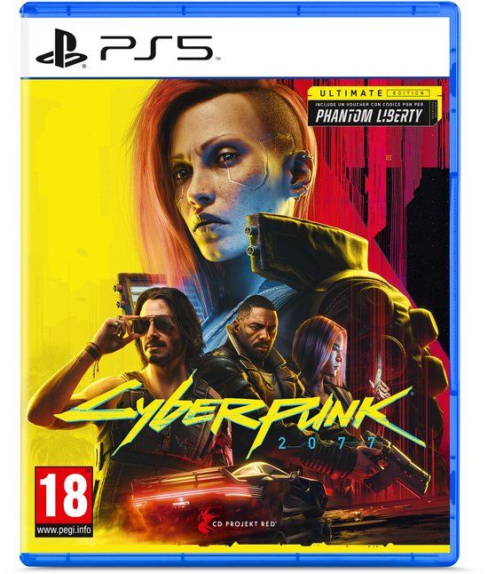 Verpakking van Cyberpunk 2077 Ultimate Edition voor PlayStation 5.