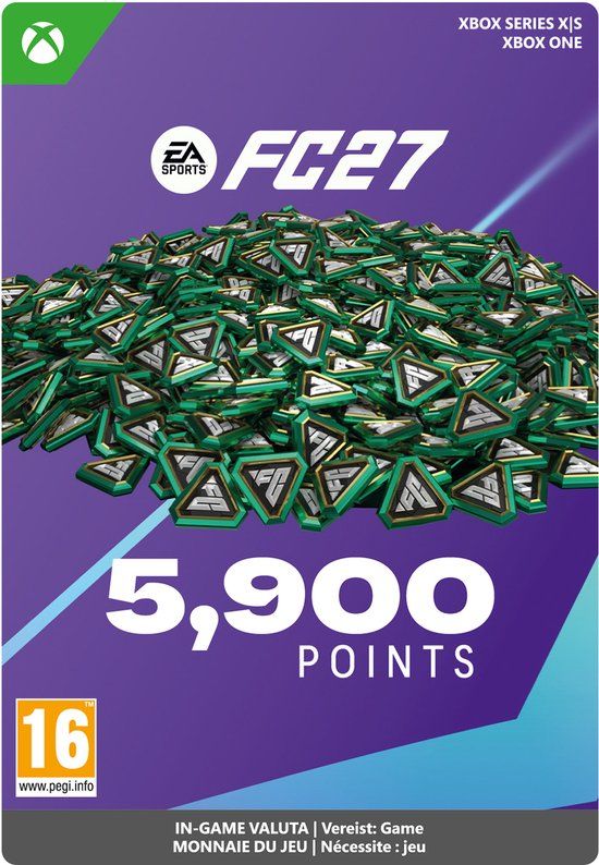 Verpakking van EA SPORTS FC 27 5.900 FC Points voor Xbox.