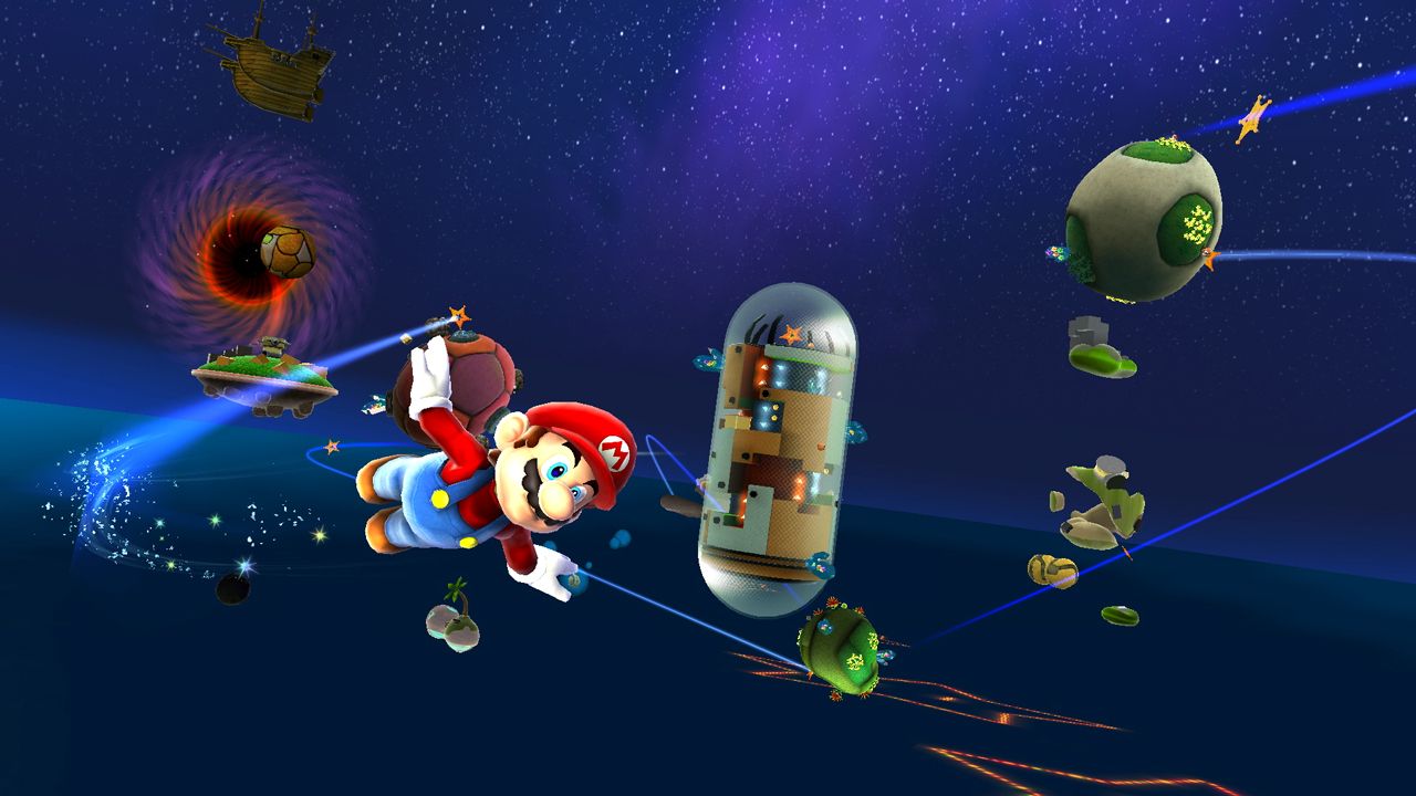 Gameplaybeeld uit Super Mario Galaxy + Super Mario Galaxy 2.