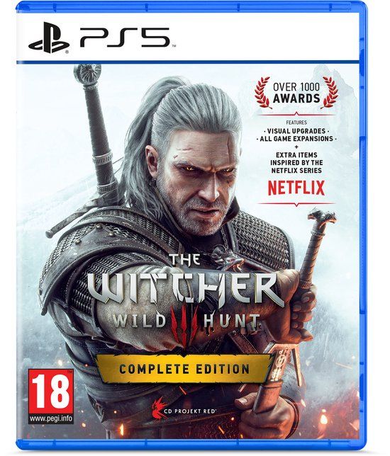 Cover van The Witcher 3: Wild Hunt Complete Edition voor PS5.