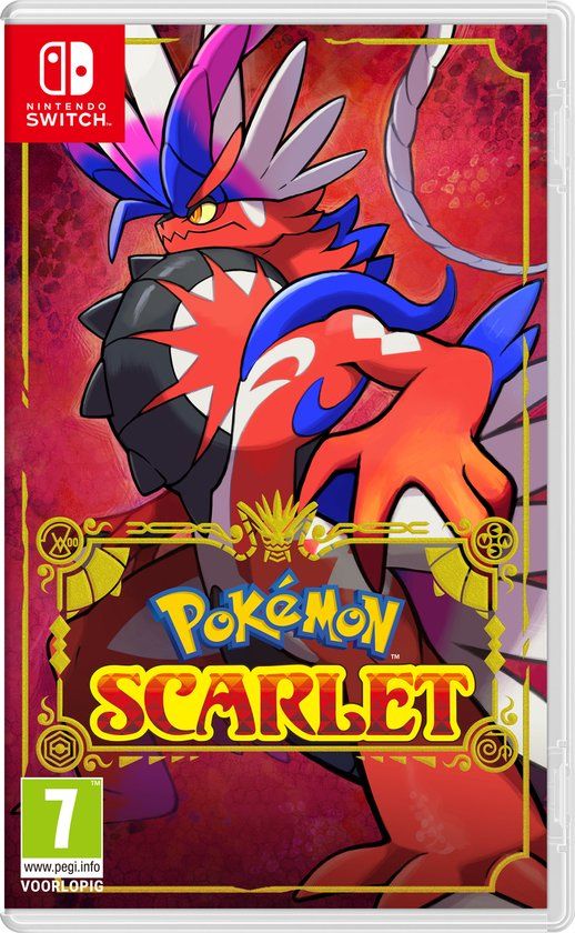 Cover van Pokémon Scarlet voor Nintendo Switch met Koraidon.