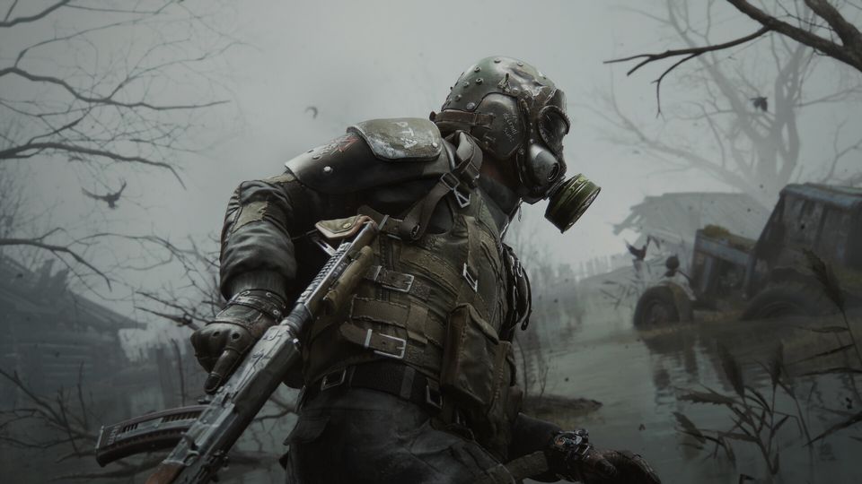 Gameplay uit Metro 2039 in de tunnels van de Moskouse metro.