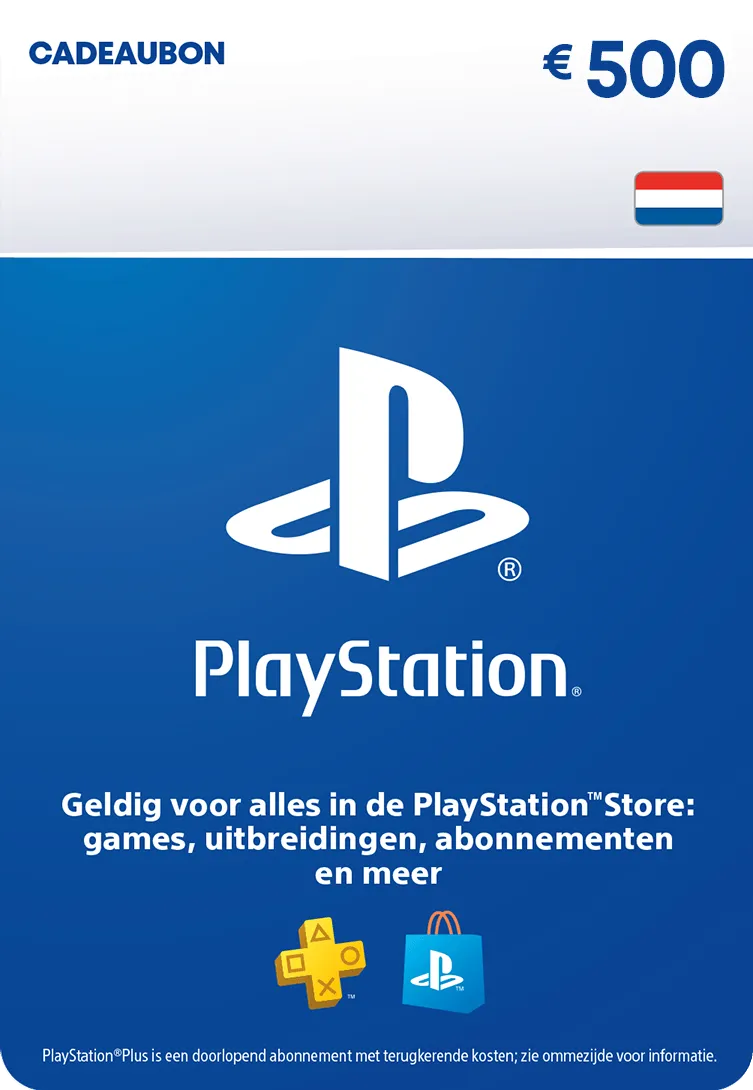 PlayStation Store-tegoedkaart van 500 euro.
