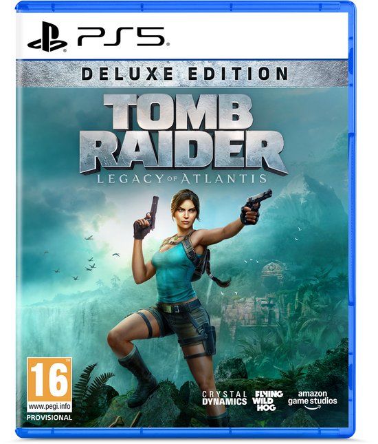 Verpakking van Tomb Raider: Legacy of Atlantis Deluxe Edition voor PlayStation 5.