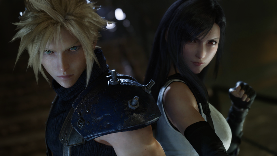 Cloud in een gevecht in Midgar in Final Fantasy VII Remake.