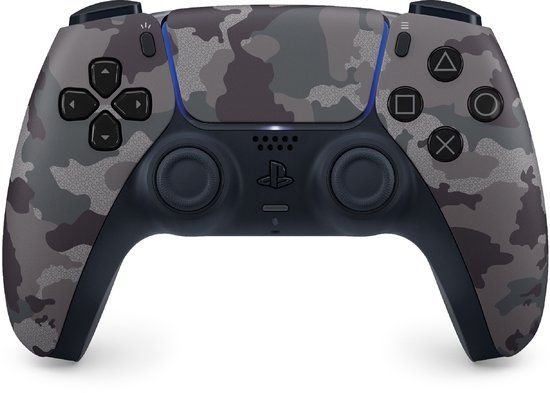 DualSense draadloze controller in Grey Camouflage.