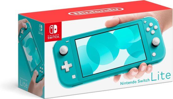 Nintendo Switch Lite in turquoise.